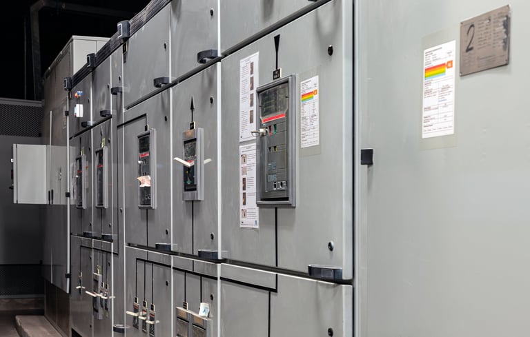 Control panel system integration inside electric voltage control room